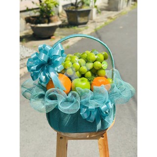 [Hỏa Tốc HCM] Giỏ Quà Tặng Lãng Quà Tặng Trái Cây Tươi Sang Trọng Lịch Sự - 28cm