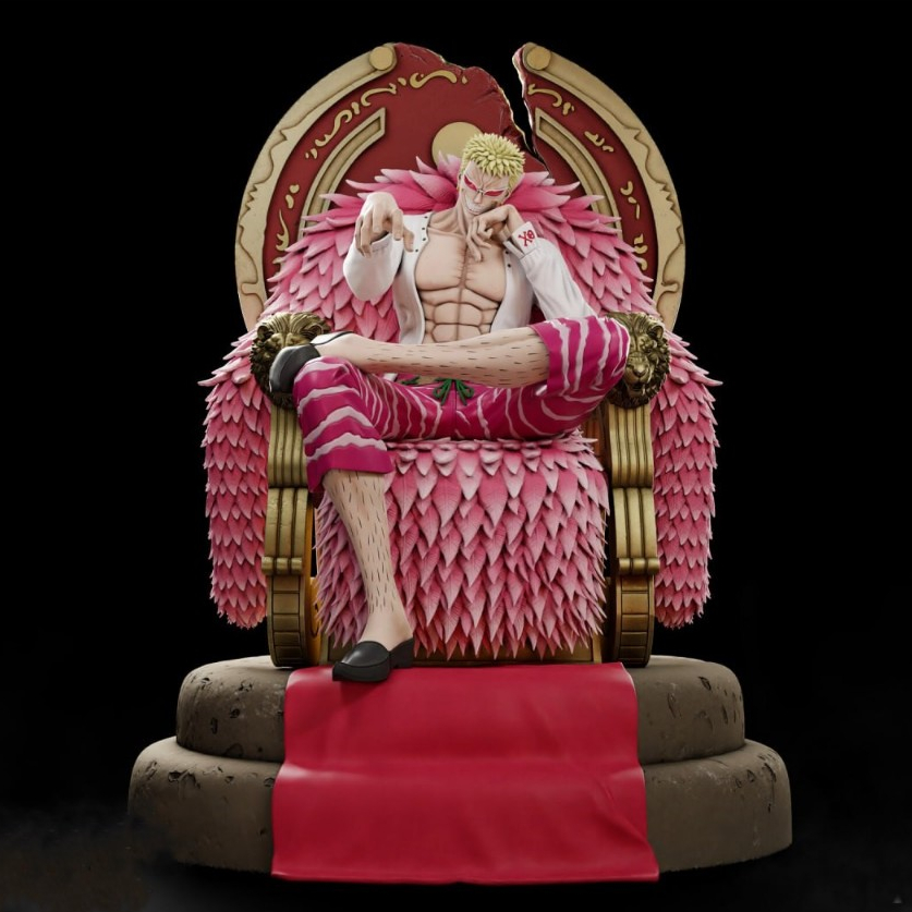 Mô hình Doflamingo ngồi ngai vàng resin 20cm – One Piece