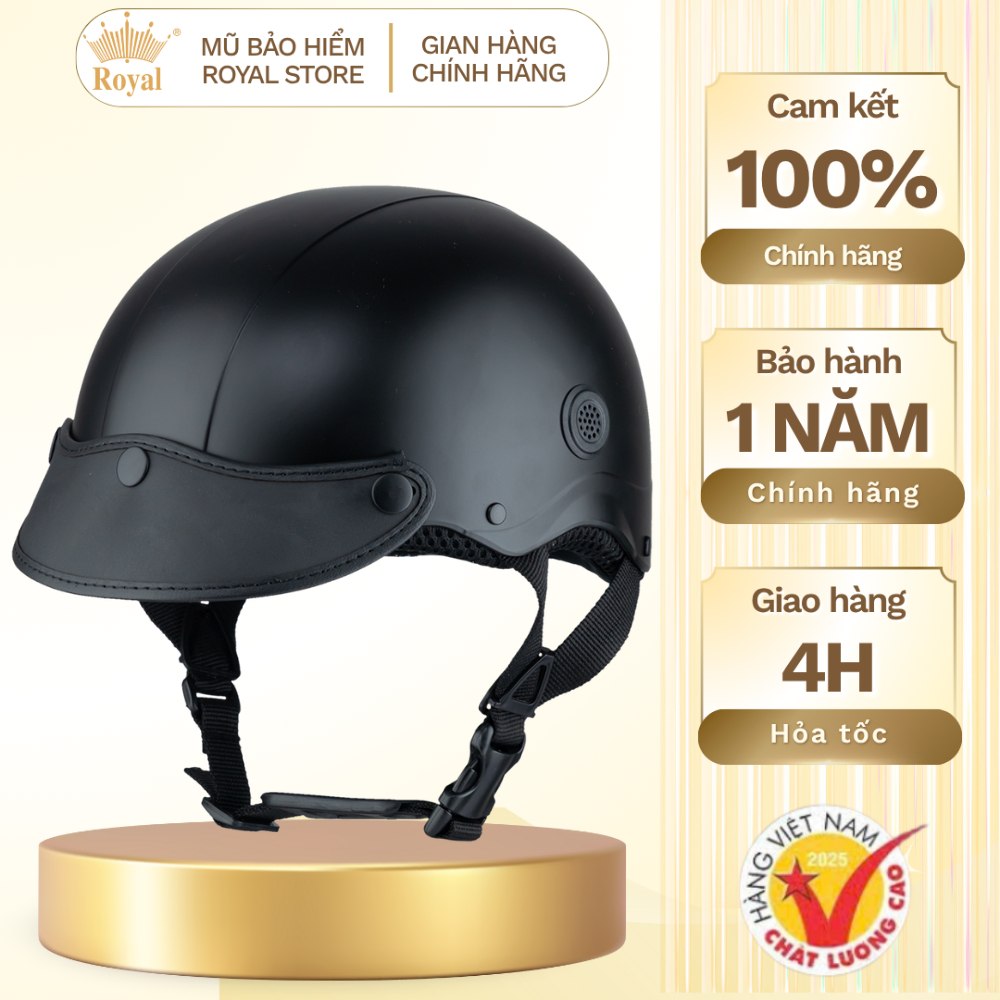 Mũ Bảo Hiểm Nửa Đầu Lưỡi Trai Asia Chính Hãng MT-128B, Nón Bảo Hiểm Nửa Đầu Chính Hãng Asia BH 12 Tháng