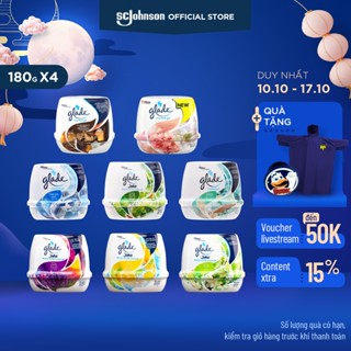 GLADE Combo 4 Sáp Thơm 180gx4 Khử Mùi Lưu Hương Tự Nhiên