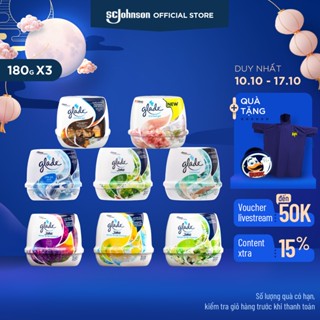 GLADE Combo 3 Sáp Thơm 180gx3 Khử Mùi Lưu Hương Tự Nhiên