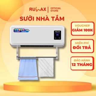 Máy Sưởi Gốm Treo Tường Rulax, Máy Sưởi Nhà Tắm Công Nghệ Ceramic Không Gây Khô Da - Kèm Điều Khiển
