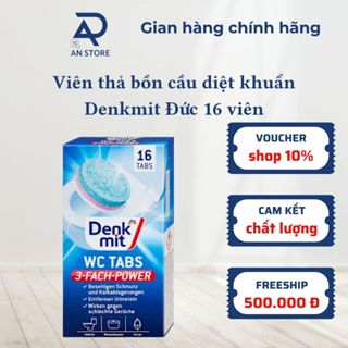  Mẫu Mới Viên Thả Vệ Sinh Bồn Cầu Toilet Diệt Khuẩn Denkmit Giúp Sạch Thơm WC Hàng Chính Hãng Đức Hộp 16 viên 