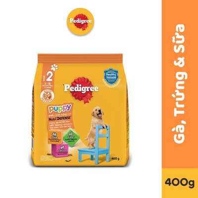 Thức ăn cho chó con dạng hạt Pedigree vị gà & trứng túi 400g