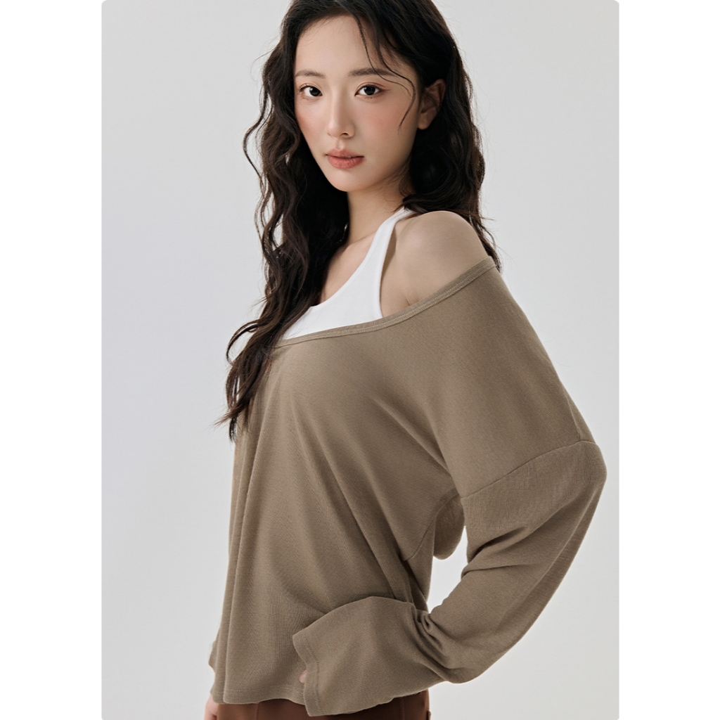 Áo thể thao nữ tay dài, dáng rộng, cổ tròn, chất liệu dệt kim từ sợi tổng hợp 85% Polyester + 15% Viscose AD-COCO | BigBuy360 - bigbuy360.vn