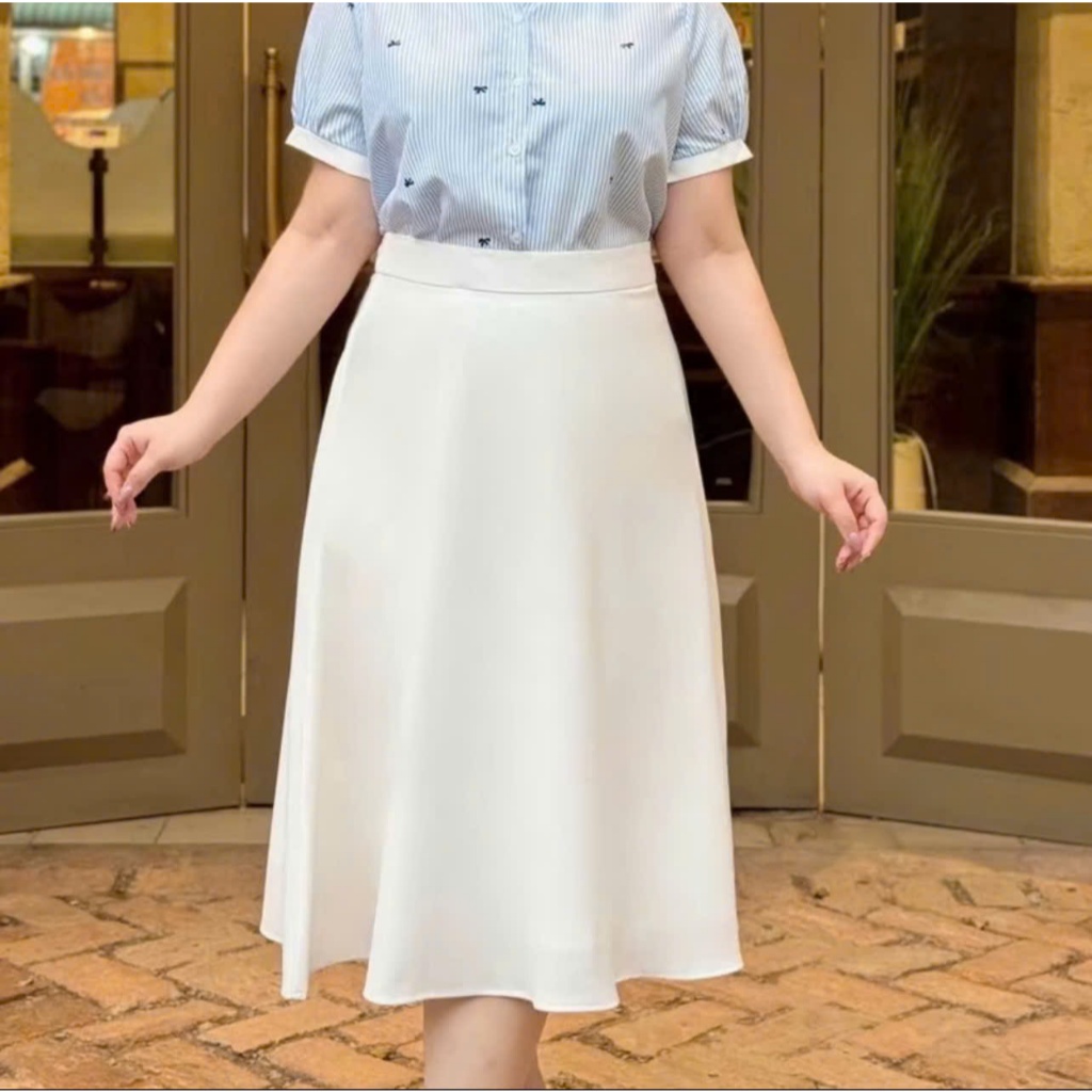 Chân váy Bigsize chữ A dáng xoè che bụng, công sở trẻ trung thanh lịch 50-90kg - LUCY Bigsize (CT23-256)