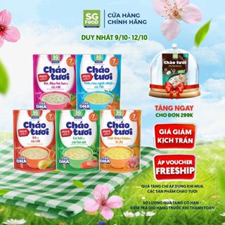 Lốc 53 BABY - 5 Gói Cháo Tươi BABY SG Food 240g Vị Gà, Thịt Bằm, Bò, Tôm, Cá Hồi