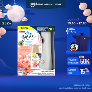 GLADE Bộ Máy & Lõi Xịt Thơm Phòng Tự Động Hương Hoa Anh Đào Và Hoa Súng 252ml