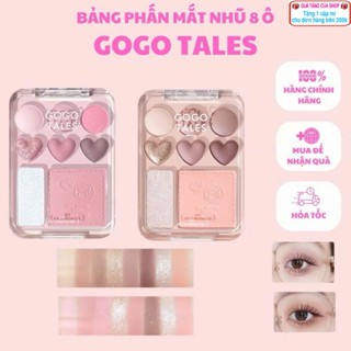  Bảng mắt Gogo Tales 8 ô trái tim 3in1 kèm má hồng phấn má Bảng phấn mắt nhũ có nhũ highlight. 