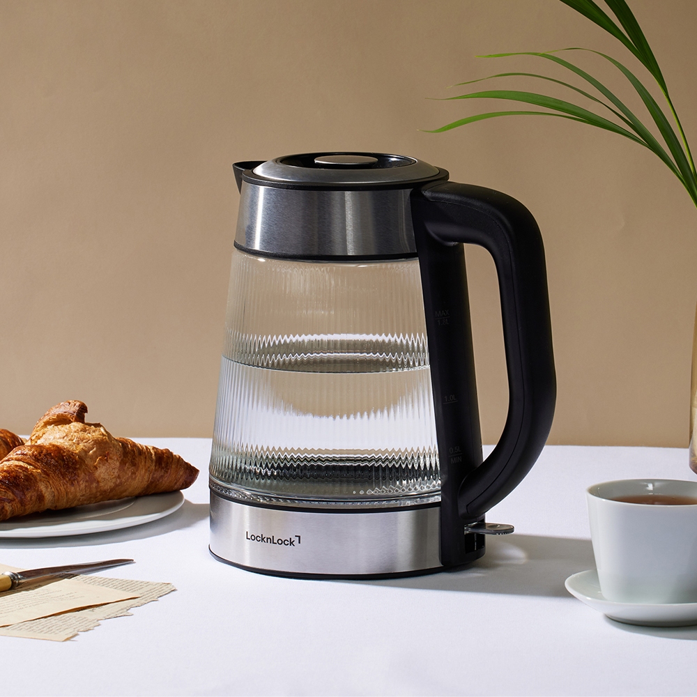 Ấm đun siêu tốc Locknlock Glass electric kettle 220-240V,50-60Hz,1850-2200W,1.8L- Màu đen, EJK256BLK