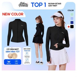  Áo bơi lẻ Nữ BIKINI PASSPORT kiểu dài tay tôn dáng - Đen - BS525_BL 