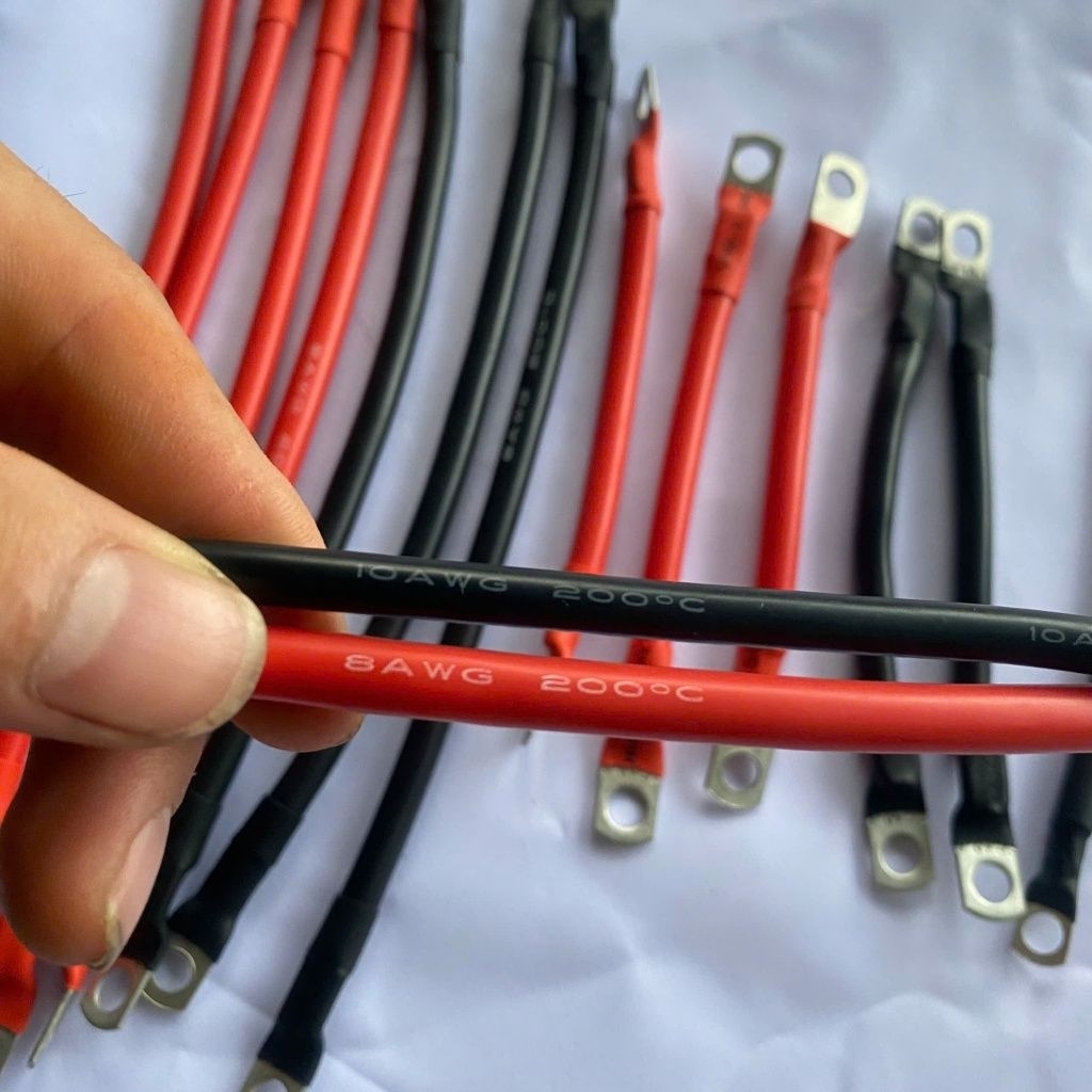 Dây cáp nối bình acquy, pin lithium,... chịu được nhiệt cao 200 độ C, chống cháy..#12v #daynoibinhac