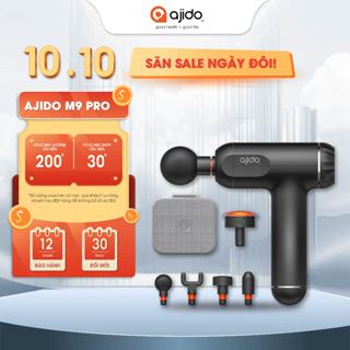 Máy Massage Cầm Tay AJIDO AJ - M9, 32 Cấp Độ, 4 Đầu Thay Thế - Mát Xa Toàn Thân Giãn Cơ, Đấm Lưng, Cổ Vai Gáy