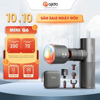 Máy massage mini cầm tay Cao Cấp Ajido MINI Q6 - Mát Xa Chuyên Sâu, Giảm Đau Nhức Cơ, Tích Hợp Đầu Massage Nóng & Lạnh