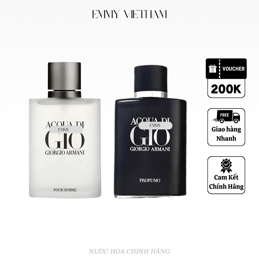 Nước Hoa Nam Acqua Di Giò Trắng, Giò Đen EDT 100ml hương thơm sang trọng | Full Box | Emmy