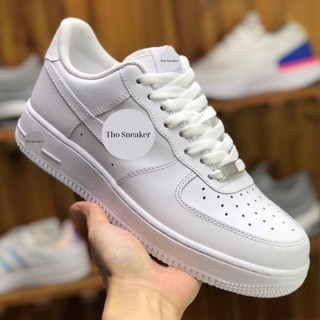 Giày Sneaker Full Trắng, Giày Thể Thao Phong Cách Basic Đế cao su Tăng Chiều Cao Đủ size Nam Nữ Full Box