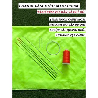  Combo làm diều mini 80cm bằng ngọn cần câu tặng kèm vải dán  bọc  khâu và 1 cuộn chỉ bò thả diều 