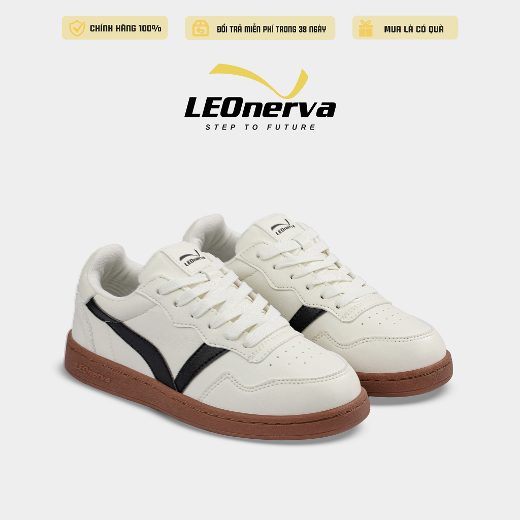 Giày Thể Thao Sneaker Unisex Leonerva 808 VS1 - Đế Nâu - bản Nâng Cấp - Đi Đúng Size