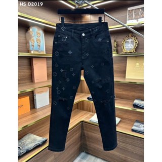 Quần Jeans Nam Đen In Họa Tiết Luxury Kiểu Rách Màu Đen Hottrends NEW-Menswear Pants Denim Có Túi