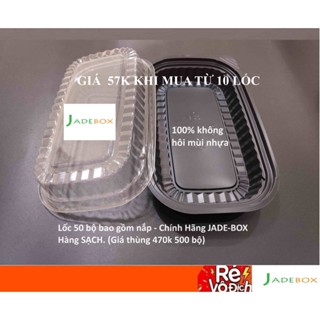  Sỉ 50 Hộp Nhựa HT17 Chính Hãng JADE BOX Dùng 1 Lần Đựng Cơm,Bánh,Trái Cây có kèm nắp Hàng SẠCH 1 Ngăn hoặc 2 Ngăn 
