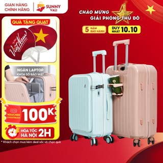 Vali SUNNY LATO - Vali du lịch 20/24inch nhựa ABS + PC xách tay/ kí gửi, khay đựng cốc, móc treo đồ, ngăn đựng laptop