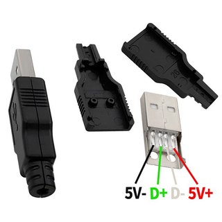 Đầu Jack Cổng USB A Đực 4P + Vỏ