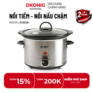 Nồi tiềm nấu chậm Engler EL9116 dung tích 2.5L lòng sứ ceramic cao cấp hầm súp, nấu cháo, kho cá