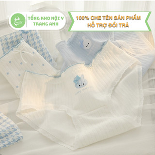 Combo 10 Quần Chip Cho Bé Gái Cotton Thỏ Cài Nơ Xanh Dễ Thương Mềm Mại Thoáng Khí Cao Cấp CTB02