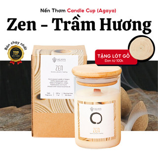  Nến Thơm Trầm Hương AGAYA Nến Thơm Hương Trầm Tinh Dầu Thiên Nhiên Candle Cup Giúp Thư Giãn - Mùi ZEN 
