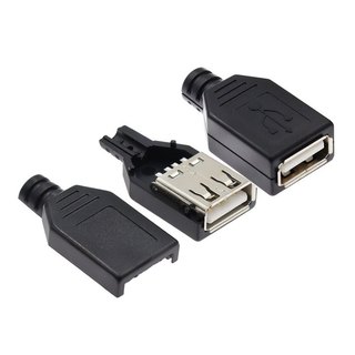 Combo 5 Đầu Jack Cổng USB A Cái 4P + Vỏ