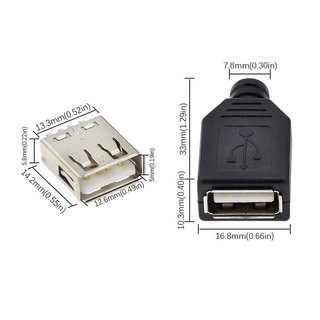 Đầu Jack Cổng USB A Cái 4P + Vỏ