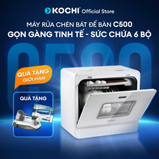 [Tặng H100 & Seaways] Máy rửa chén bát để bàn C500 - 6 bộ - Không cần lắp đặt, Ultra Slim nhỏ gọn - Rửa nóng & sấy khô.