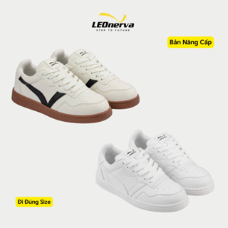 Sneaker Unisex Leonerva 808 - Đế nâu, Trắng Full bản Nâng Cấp