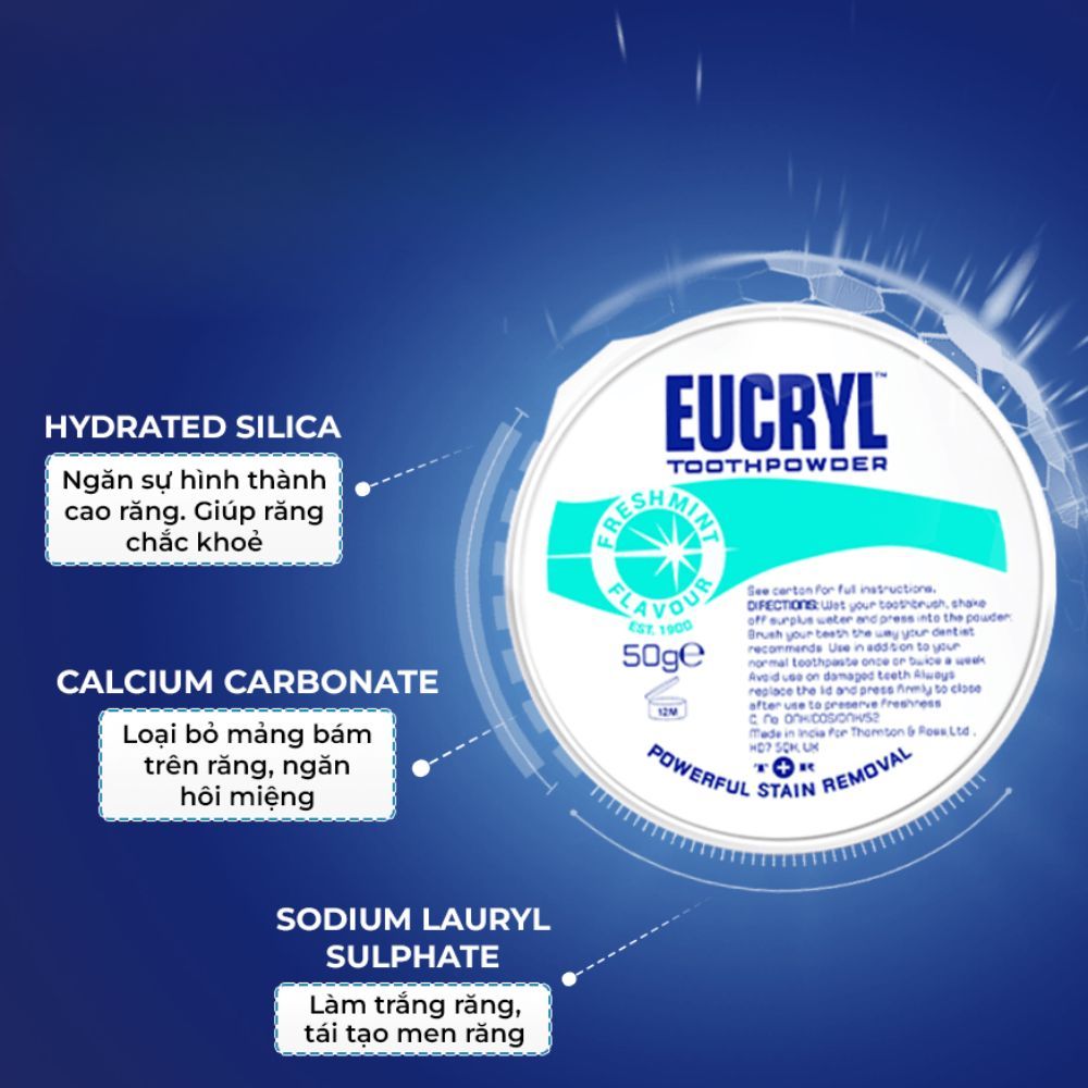 Ảnh 2 của Bột trắng răng Eucryl giúp răng trắng sáng