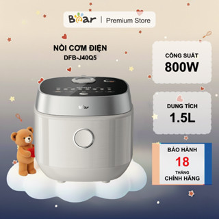 Nồi cơm điện 1,5L Bear DFB-J40Q5 (RC-4H40Y) | 800W - Ceramic Pro 9H - 8 chế độ nấu tùy chỉnh - Van giữ áp suất độc quyền
