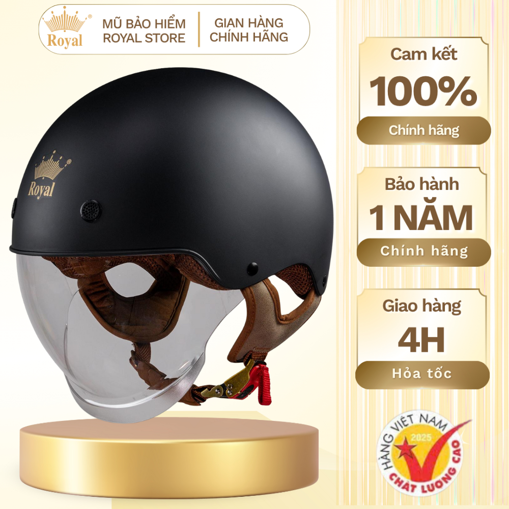 Mũ Bảo Hiểm Royal M239 Chính Hãng Kính Âm Che Nắng Mưa, Nón Bảo Hiểm Royal Kính Dài Hợp Nam Nữ Bảo H