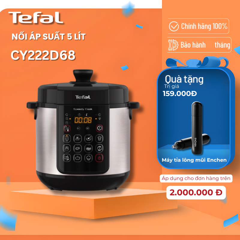 Nồi áp suất điện đa năng Tefal Speedy Cook 5L CY222D68 - Hàng Chính Hãng / BH 02 Năm