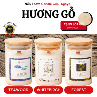  Nến Thơm Mùi Gỗ AGAYA Nến Thơm Phòng Hương Gỗ Giúp Thư Giãn Giảm Stress Relax Candle Cup 