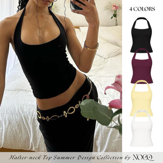  Áo Cổ Yếm Choàng Cổ 2 Lớp by noco.label Chất Thun Borip Dày Dặn Mặc Hàng Ngày Áo Hai Dây Bản To 