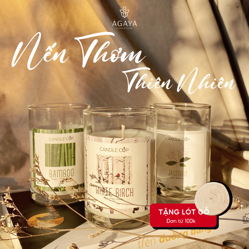 Nến Thơm AGAYA Nến Thơm Quà Tặng Sinh Nhật Tinh Dầu Thiên Nhiên Thơm Phòng, Thư Giãn, Giảm Stress Kh