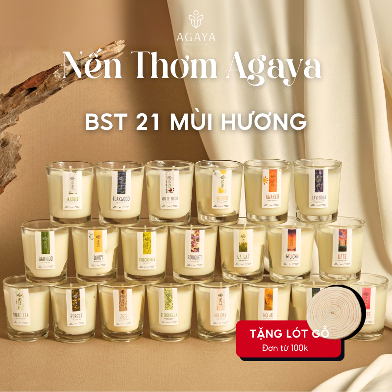 Nến Thơm Phòng AGAYA, Nến Thơm Candle Cup Nến Thơm Quà Tặng Giúp Thư Giãn và Ngủ Ngon, Quà Tặng Nến 