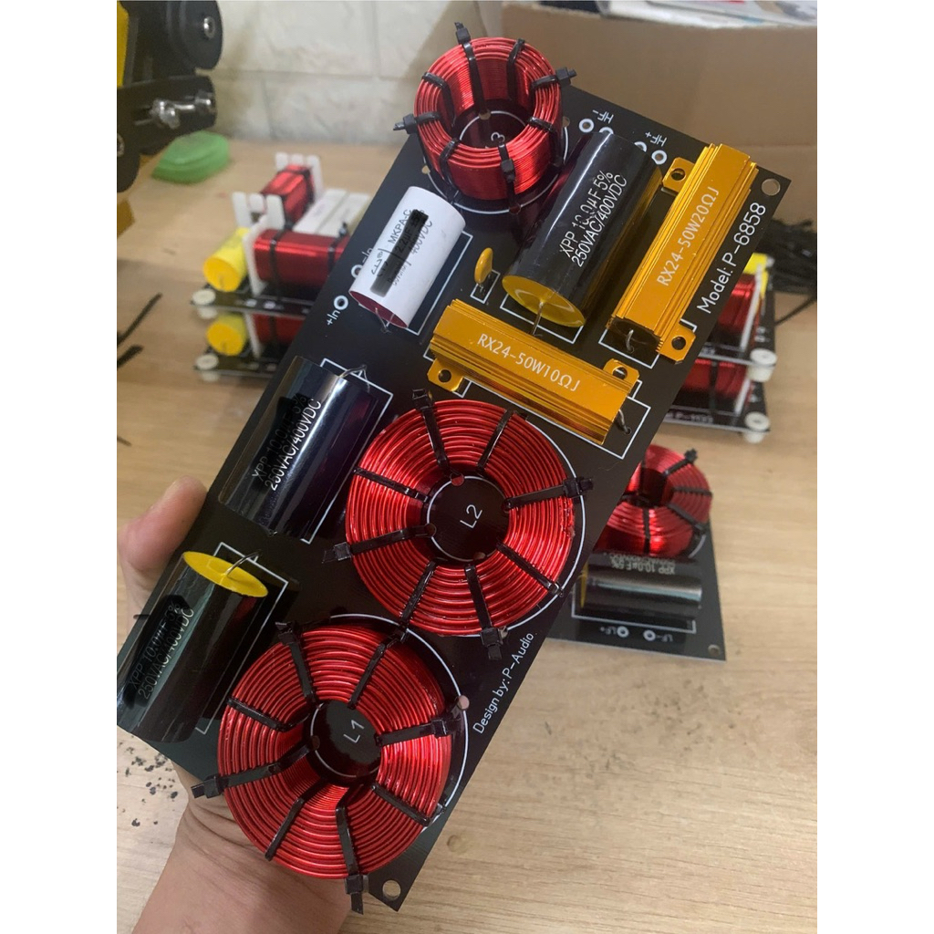 Mạch Phân tần loa P-6858  2bass 1-2 trép cao cấp cho Hoả tiễn,phi thuyền full 30đôi,40đôi trép750-85