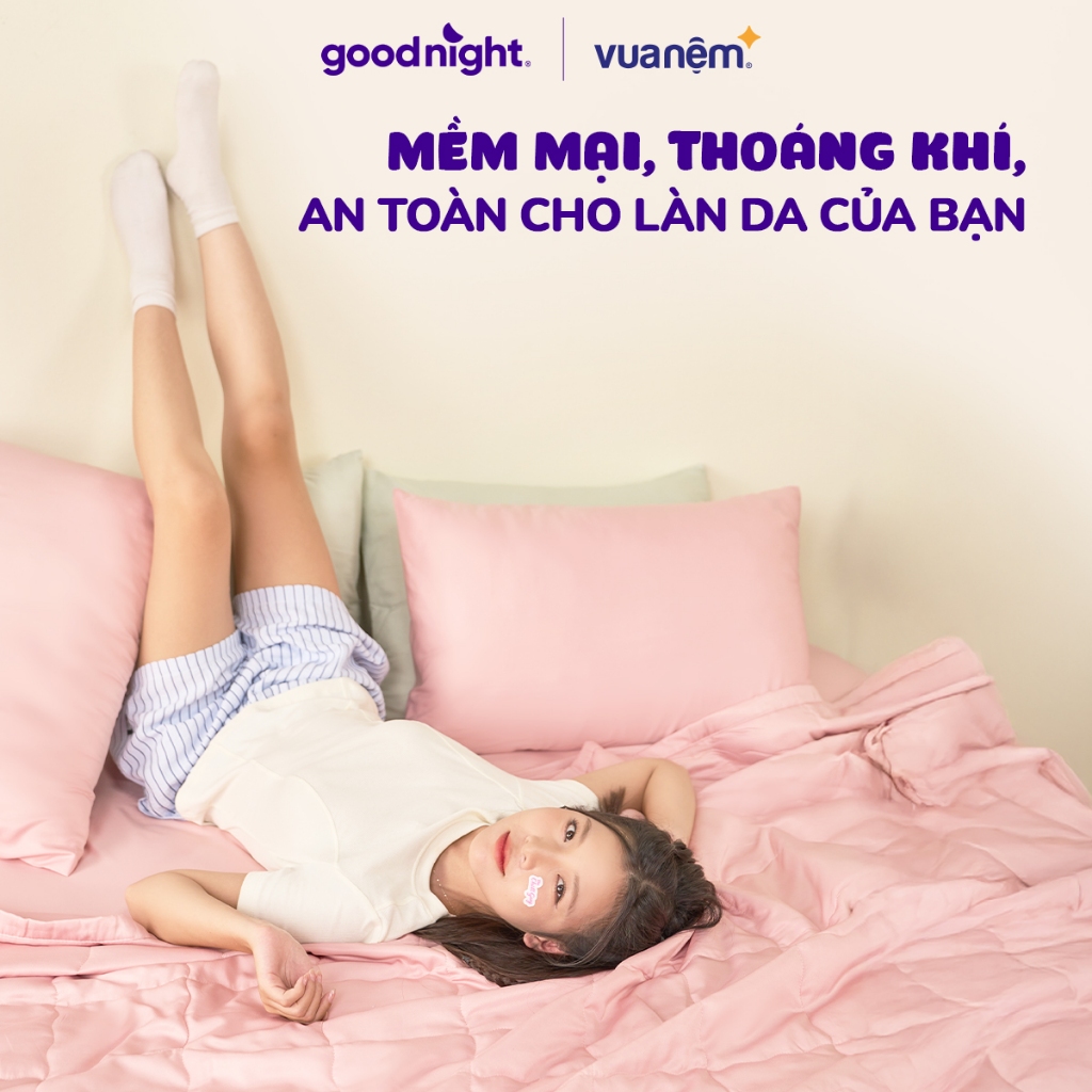 [ĐƠN 800K TẶNG 1 GỐI] Bộ Ga Gối 3 Món Goodnight Airsilk 20cm, Ga Giường Tencel Cao Cấp Mềm Mại, 9 Màu | BigBuy360 - bigbuy360.vn