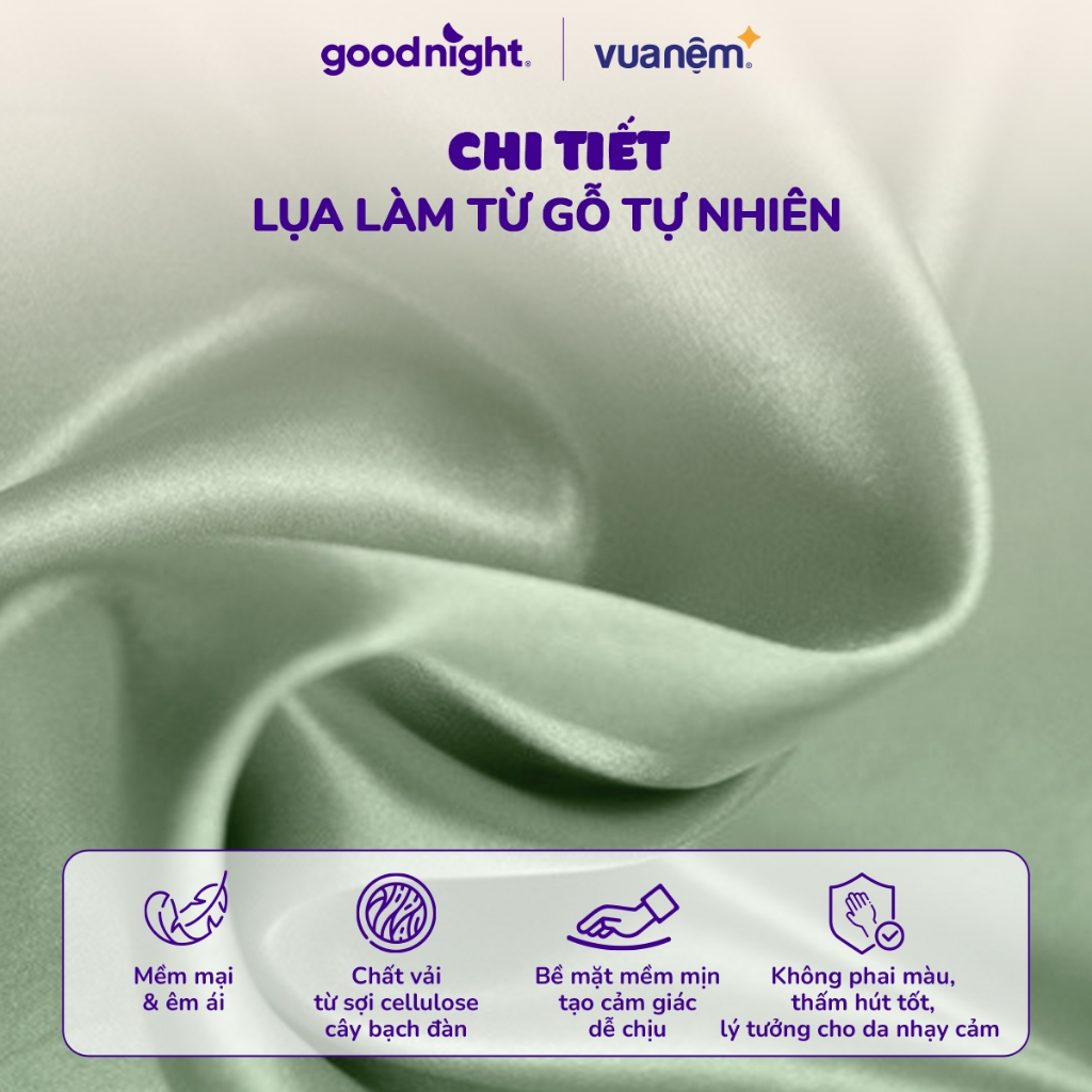 [ĐƠN 800K TẶNG 1 GỐI] Bộ Ga Gối 3 Món Goodnight Airsilk 20cm, Ga Giường Tencel Cao Cấp Mềm Mại, 9 Màu | BigBuy360 - bigbuy360.vn