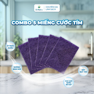 Combo 5 Miếng Cước Tím Chà Nhám Đa Năng Dr.Natro An Toàn, Tiện Lợi