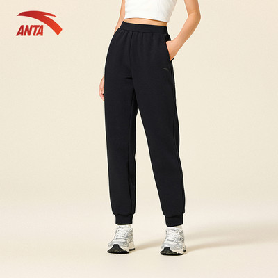 ANTA Nữ Quần dài thể thao mùa thu mới Air Cotton Quần dài dệt kim Quần nỉ 162537305U