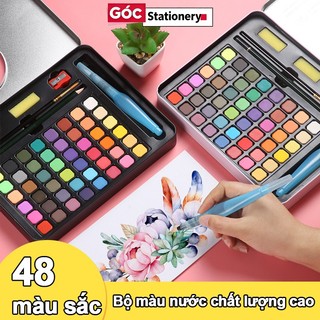 Giorgione Bộ Màu Nước Dạng Nén 36/48 Màu Cao Cấp, Màu Nước Nén Tặng Cọ Nước, Cọ Lông, Miếng Mút Watercolor Colours