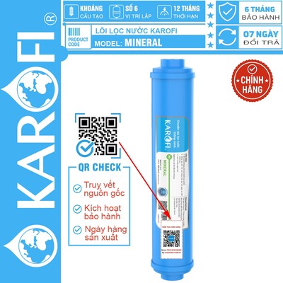[CHÍNH HÃNG 100%] Lõi lọc nước Karofi Mineral - Lõi khoáng đá Mineral, CÓ TEM KÍCH HOẠT BẢO HÀNH CHÍNH HÃNG