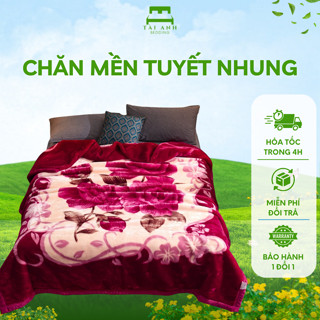 Chăn tuyết nhung 2 lớp, mền bông siêu dày siêu ấm siêu nhẹ mềm mịn dùng trong cả 4 mùa