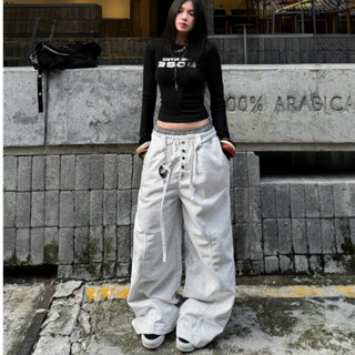 Quần nỉ ống rộng Wide Migcool, quần nỉ dài nữ mùa đông chất 2 da chính phẩm Premium - kèm dây